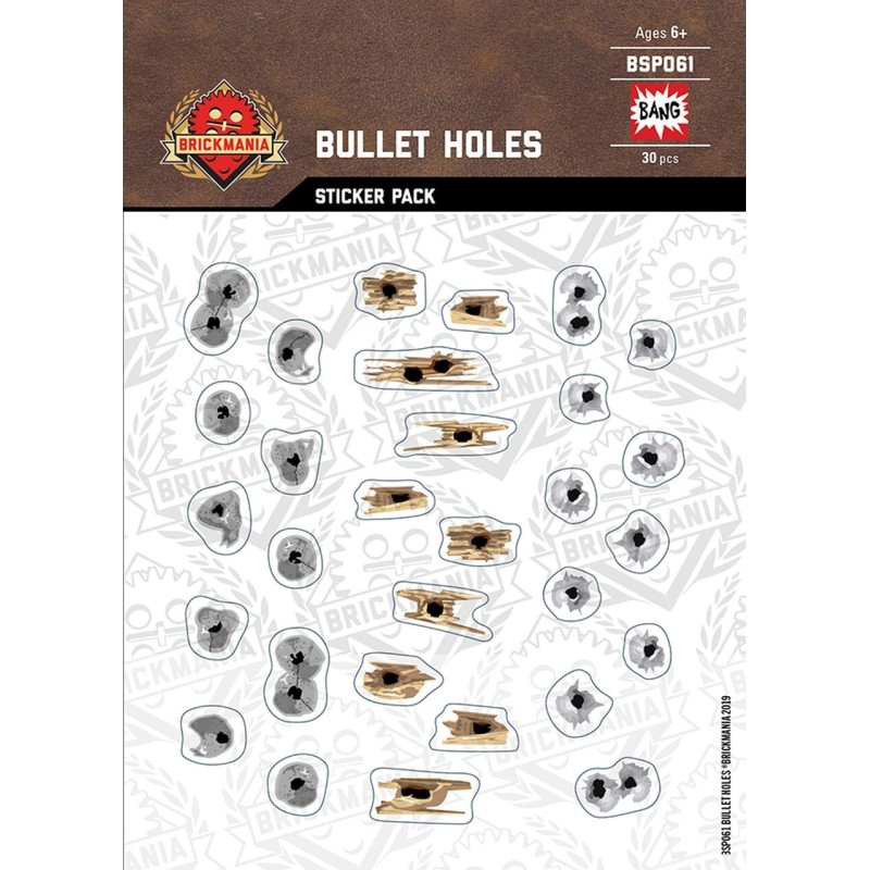 Bullet Holes Metal Concrete Wood - Sticker Pack