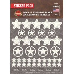 WW2 - US Stars for Tanks and Armored Vehicles - Sticker Pack