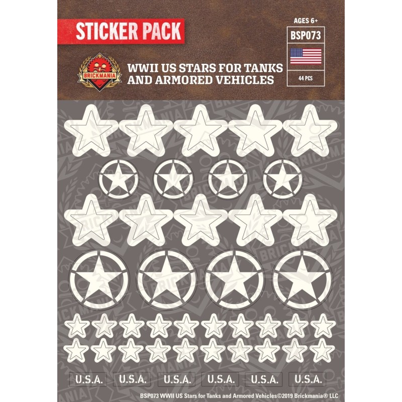WW2 - US Stars for Tanks and Armored Vehicles - Sticker Pack