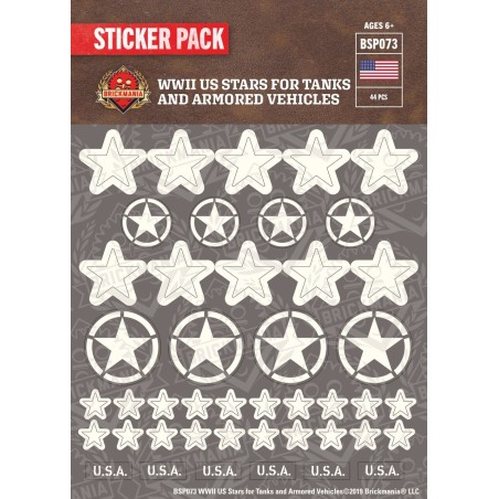 WW2 - US Stars for Tanks and Armored Vehicles - Sticker Pack