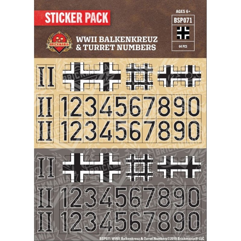 WW2 - Balkenkreuz & Turret Numbers - Sticker Pack