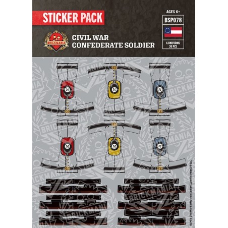Amerikaanse burgeroorlog Confederate Soldaat - Sticker Pack