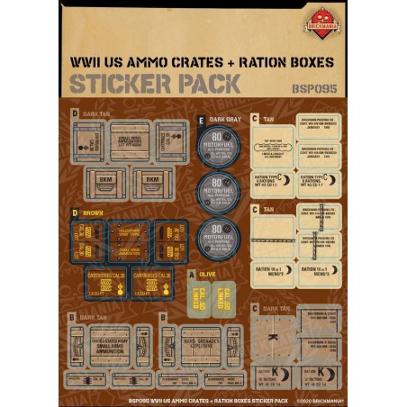 WW2 - US Ammo Crates and Ration Boxes - Sticker Pack