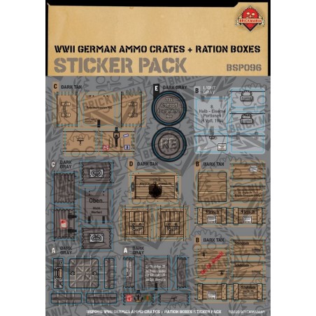 WW2 - German Ammo Crates and Ration Boxes - Sticker Pack
