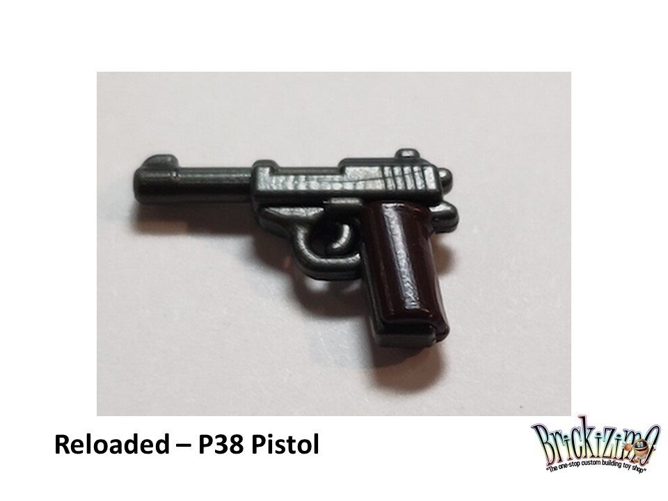 Overmolded P38 WW2 German Pistol compatible with toy brick minifigures W169 