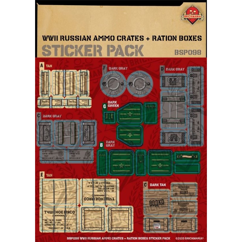 WW2 - Russian Ammo Crates and Ration Boxes - Sticker Pack