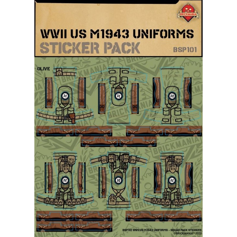 WWII German Infantry - Squad Pack - Sticker Pack - Brickmania Toys