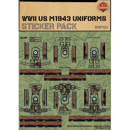 WW2 - U.S. M1943 Uniforms - Sticker Pack