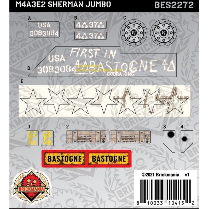 M4A3E2 Sherman Jumbo- Sticker Pack