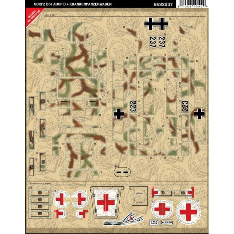 SdKfz 251 Ausf D + Krankenpanzerwagen - Sticker Pack