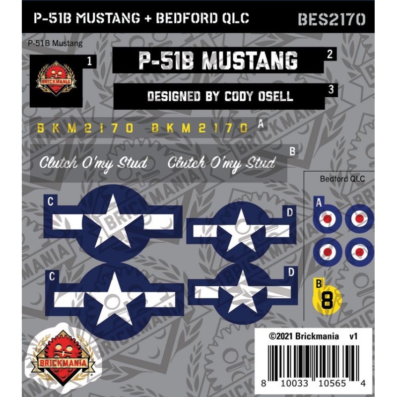 P-51B Mustang + Bedford QLC - Sticker Pack