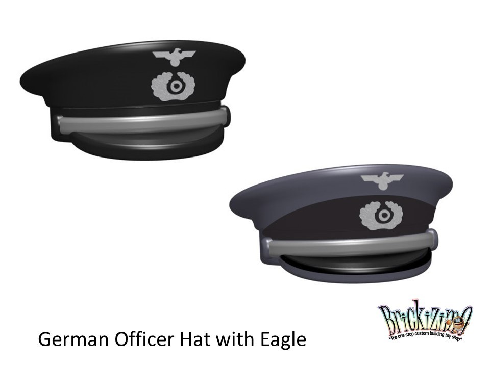 WWII Soldier Pick your Color Custom OFFICER HAT for Lego Minifigures 