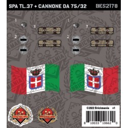 SPA TL.37 + Cannone Da 75/32 - Sticker Set