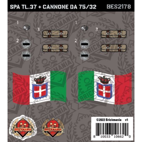 SPA TL.37 + Cannone Da 75/32 - Sticker Set