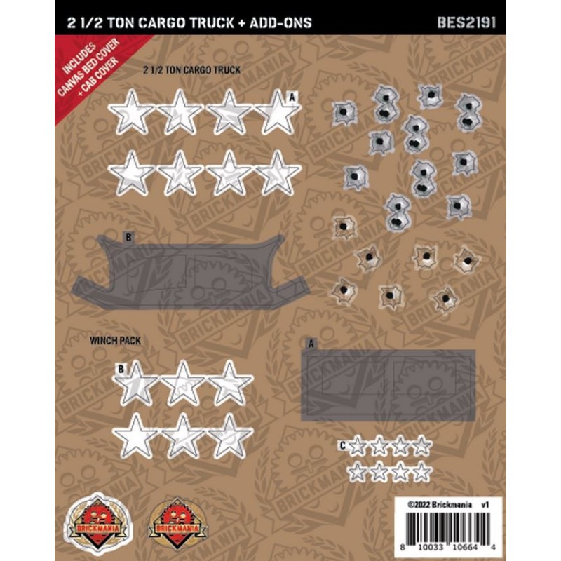 2 1/2 Ton Cargo Truck + Add-Ons  and Canvas Cover - Sticker Pack