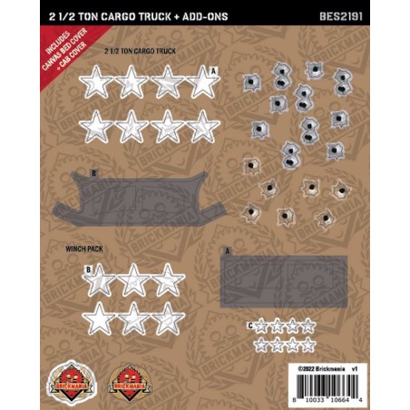 2 1/2 Ton Cargo Truck + Add-Ons  and Canvas Cover - Sticker Pack