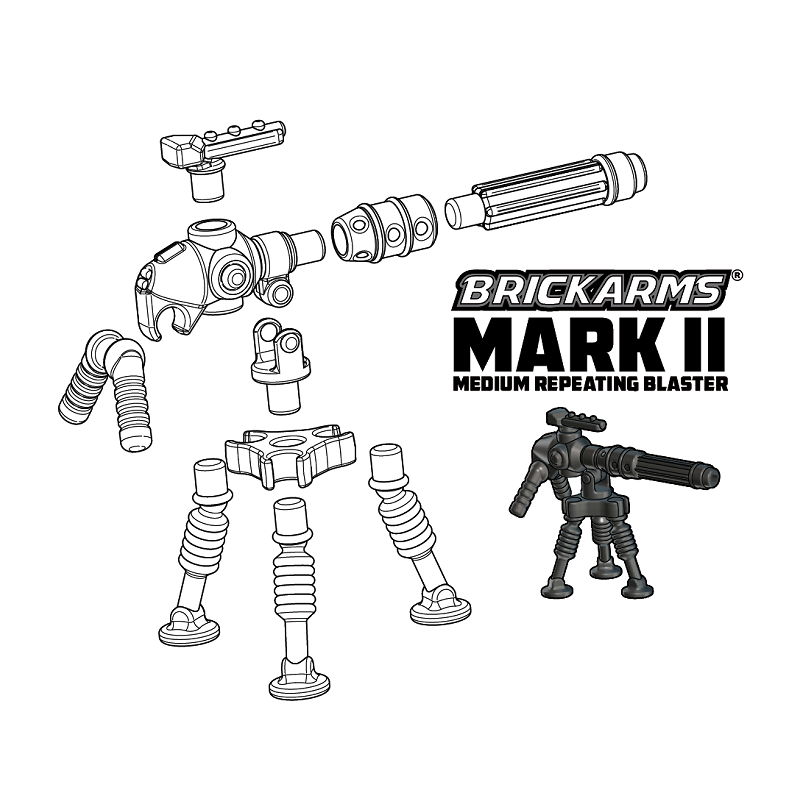 Brickarms Mark II Medium Repeating Blaster voor LEGO Minifigures