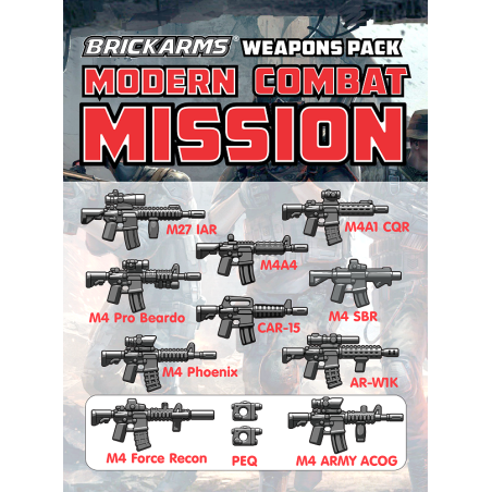 Brickarms Modern Combat Pack - Mission wapen set voor LEGO Minifigures