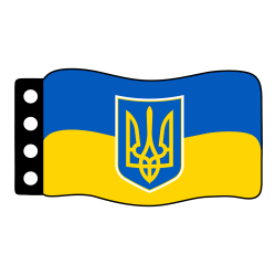 Vlag : Oekraïne met Drietand