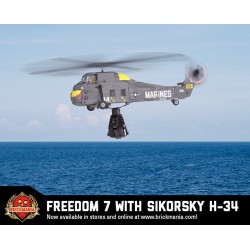 Freedom 7 With Astronaut Recovery Helicopter - Sticker Pack