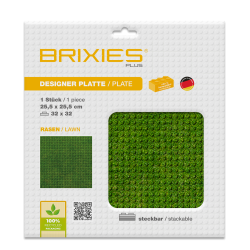 Brixies Building Plate | Base plate 32x32 studs - Suitable for Lego Classic Building Blocks - Grass / Lawn print