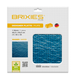 Brixies Bouwplaat | Grondplaat 32x32 noppen - Geschikt voor Lego Classic Bouwstenen - Water