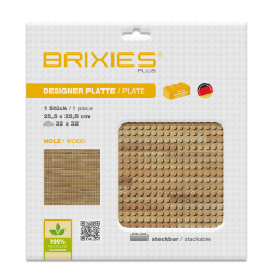 Brixies Bauplatte | Grundplatte 32x32 Noppen – Passend für Lego Classic Bausteine ​​– Holz