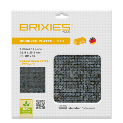 Brixies Building Plate | Base plate 32x32 studs - Suitable for Lego Classic Building Blocks - Pavement print