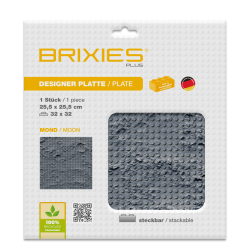 Brixies Bouwplaat | Grondplaat 32x32 noppen - Geschikt voor Lego Classic Bouwstenen - Maan