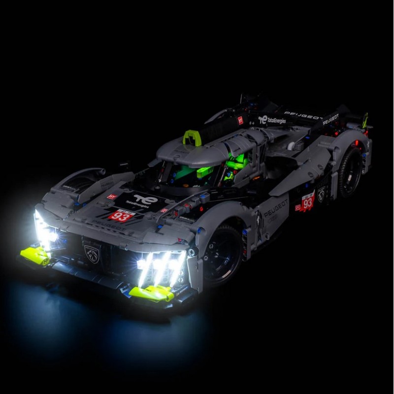 Light My Bricks - Beleuchtungsset geeignet für LEGO Technic Peugeot 9X8 24H Le Mans Hybrid Hypercar 42156