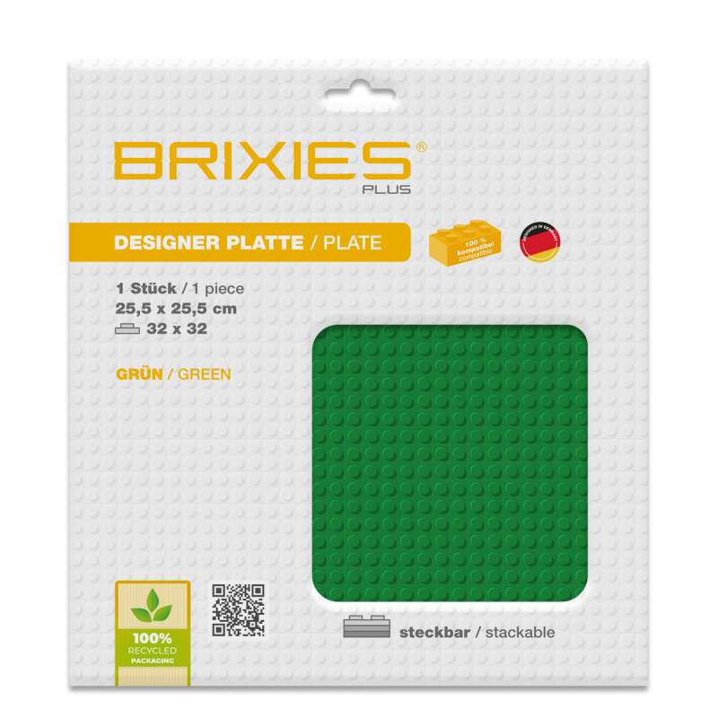 HOTUT Basisplaat Set van 3, Rechthoekige Bouwplaten 16x32 cm - Keuze uit 3 Kleuren (Grijs/Groen/Blauw) - Grote Grondplaat voor Constructiespeelgoed, Educatief Bouwspeelgoed voor Kinderen