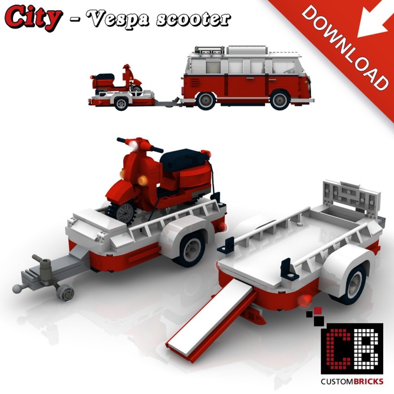 Trailer with Vespa scooter - Building instructions