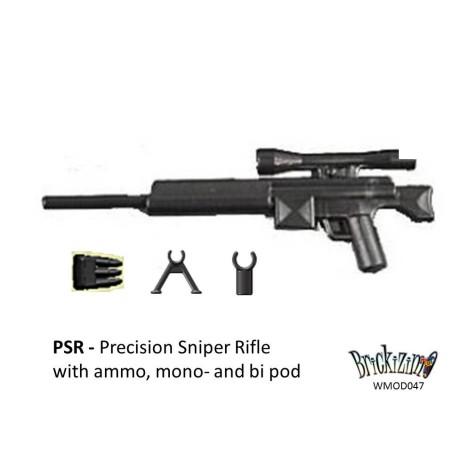 PSR Scherpschutter geweer met ammo, mono- en bi pod