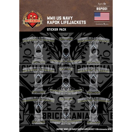 WW2 - US Navy Kapok Lifejackets - Sticker Pack