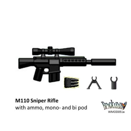 M110 Sniper Rifle with ammo clip, mono- and bi pod