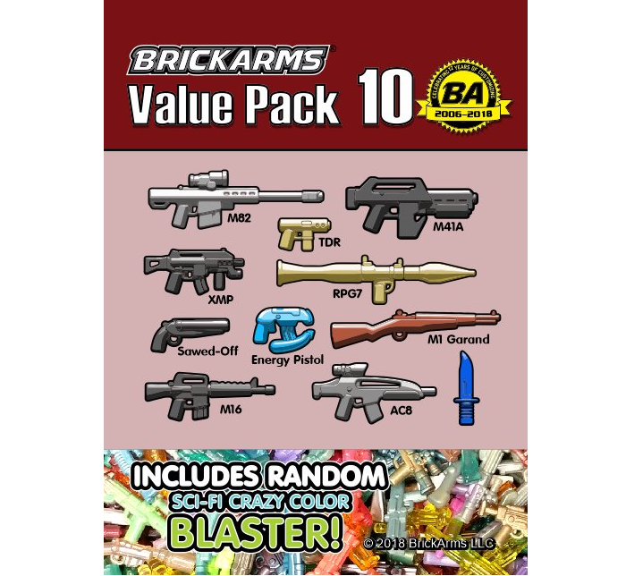 BRICKARMS Value Pack #4 Weapon Pack w/ GLOW M16 for Minifigures NEW 